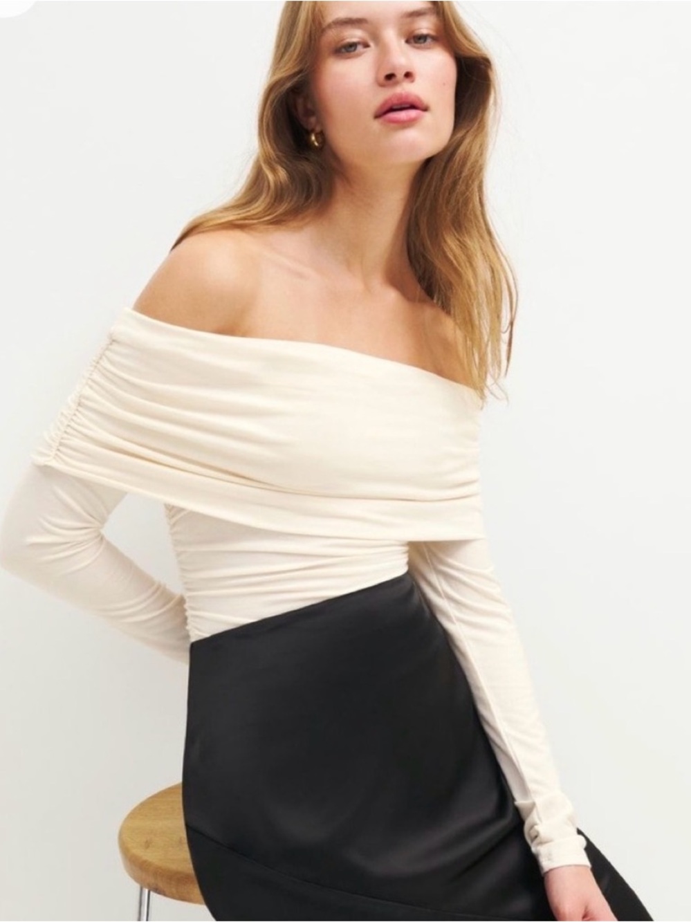Reformation Florentina Knit Top cream white size small like new